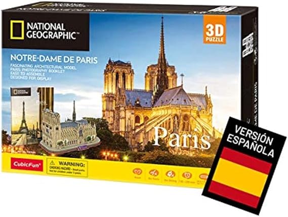 CubicFun DS0986h National Geographic Notre Dame de Paris 3D Puzzle, Assorted