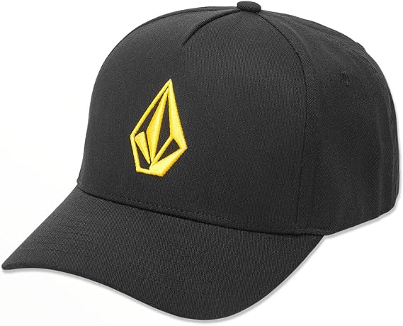 Volcom Men's Embossed Stone Adjustable Hat 5 Panel Flexfit Snapback Cap with 3D Stone Embroidery