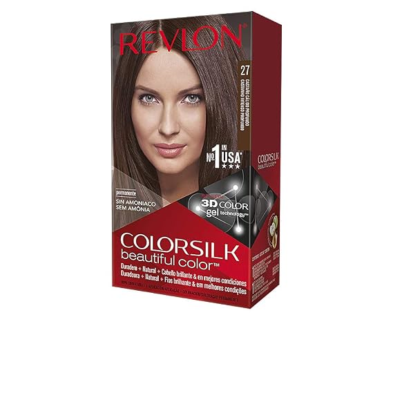 Revlon Permanent Hair Color, Permanent Hair Dye, Colorsilk with 100% Gray Coverage, Ammonia-Free, Keratin and Amino Acids, 27 Deep Rich Brown, 4.4 Oz (Pack of 1)