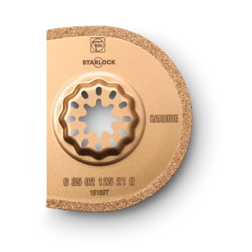 Fein Starlock Carbide Segmented Saw Blade - Precise Tile Grout Removal, Plaster Cutting and Porous Concrete Work, Extra Thin Version, 2-1516 Diameter, 364 Kerf - 63502125210