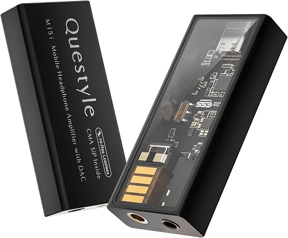 Questyle M15i Mobile DAC Amp - MFi Certified Portable Headphone Amplifier | ESS Flagship DAC, 3.5mm/4.4mm Balanced Output,Supports PCM 768kHz/DSD512 USB C Audio Adapter for iPhone, Android, Laptop