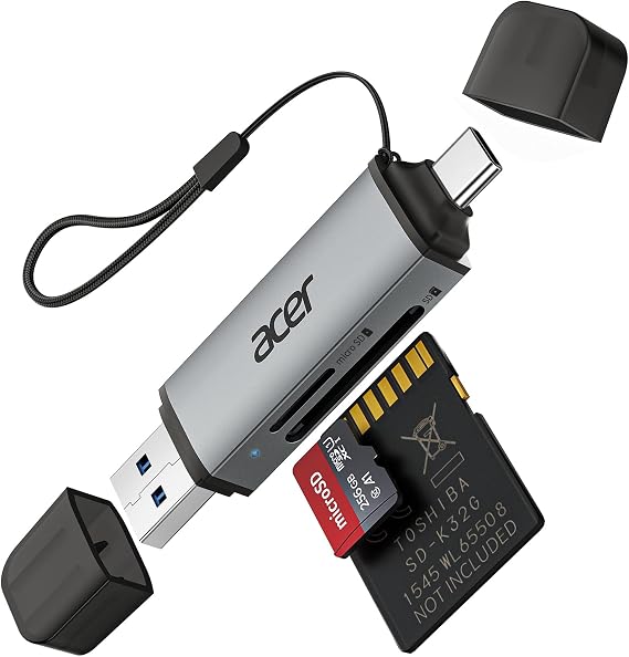 Acer SD Card Reader, USB C & USB 3.0 Memory Card Reader Adapter