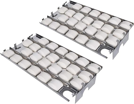 GasSaf Heat Plate for Lynx CS30, L27, L30, L30PSP, L30APSFR, L36, L42, L54, LBQ27FR Gas Grill, 50-Pack Ceramic Briquettes & 2-Pack Stainless Steel Briquette Trays