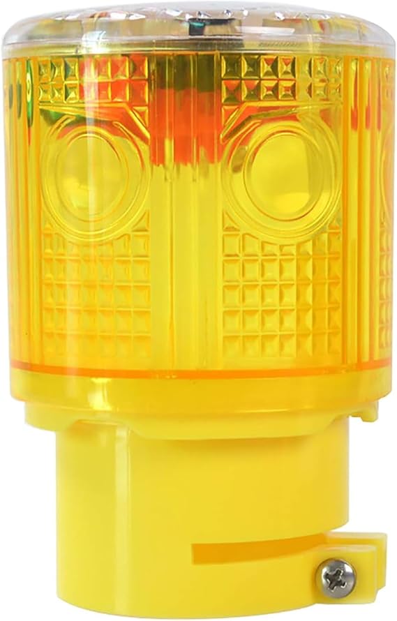 Solar Strobe Warning Light - Bright 360 Degree Solar Emergency Strobe Warning Lights, Waterproof LED Safety Light Outdoor, Road Construction Traffic Flashing Lamp (Yellow)