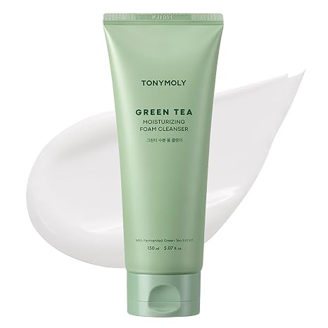 TONYMOLY The Chok Chok Green Tea Foaming Facial Cleanser for Women & Men, Hydrating Face Cleanser, Korean Skincare, Green Tea Face Wash