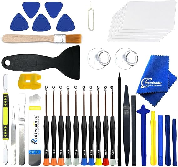 38 in 1 Electronics Opening Repair Tool Kit Screwdriver,Pry,Spudgers,Tweezers etc for MacBook Pro/Air,Cell Phone,Smart Watch,Computer,PC,Tablet,iPad,Camera,Xbox,PS4 and More