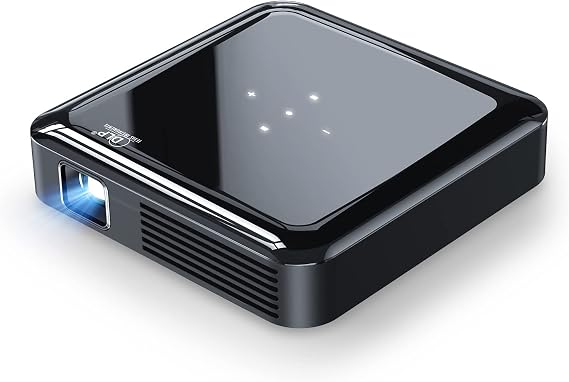Mini Projector, AKIYO DLP Portable Projector with Built-in Battery, 1080P HD Supported Rechargeable Video Projector with Outdoor Capability, Compatible with HDMI Laptop iOS Android (Tripod Included)