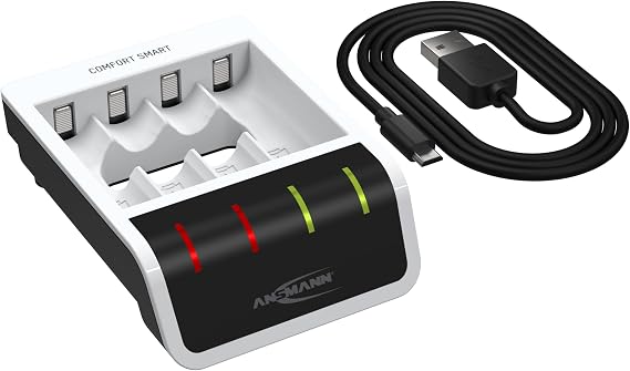 ANSMANN Battery Charger for 4X NiMH AA/AAA Batteries - Automatic Battery Charger with Perfect 7 Charging Technology & Repair Mode - Comfort Smart