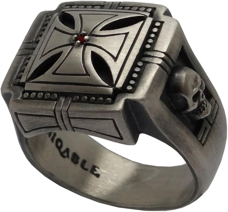Knight Templar Masonic Biker Men Ring 925 Sterling Silver Custom Made Us Size KTR019