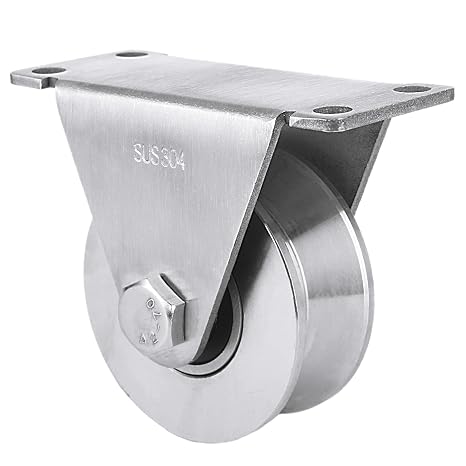 CertBuy Large Pulley Wheel 68mm, 2.7" Heavy Duty V Groove Wheel Pulley, 304 Stainless Steel Silent Pulley Block, Duplex Bearings Inside, Wall Mounted Industrial Rope Pulley for Lifting