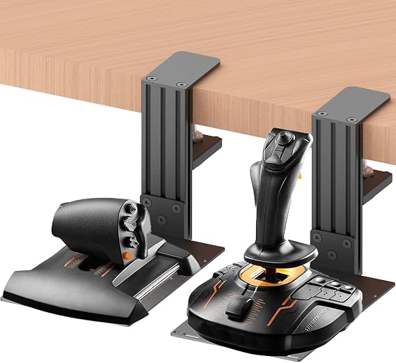 Desk Mount Compatible with Logitech X56, X52, X52 Pro, Thrustmaster SimTask Farmstick, T - Flight Hotas One, T - Flight Hotas 4, T - Flight Hotas X, T16000M FCS Hotas, TCA Officer Pack, Sol - R2 HOSA