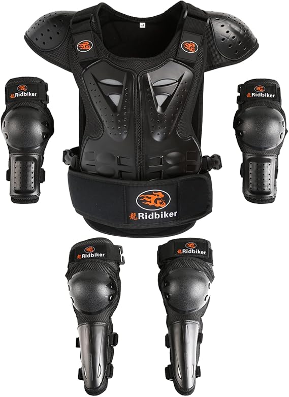 Kids Dirt Bike Gear Chest Protector Motocross,Youth Motorcycle Armor Suit with Knee Shin Guard Elbow Pads for Boys Girls Riding Protective Gear