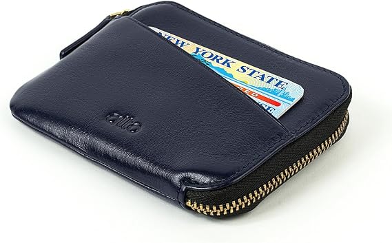 alto Handmade Premium Italian Leather Pouch Wallet (Navy)
