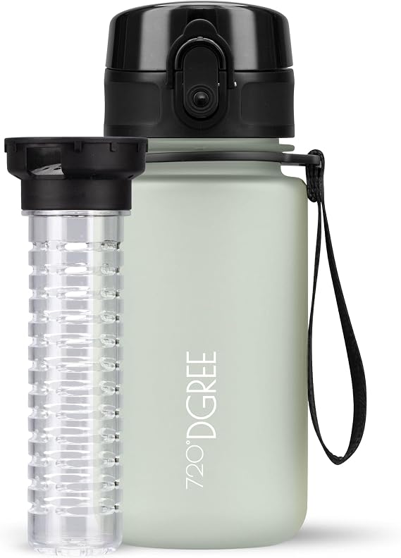 720°DGREE Kids Water Bottle “uberBottle“ - 350 ml softTouch +Fruit-Infuser - BPA-Free Tritan, Leakproof, Reusable Drinking Bottle - Waterbottle for Children, Kindergarten, School, Sports, Running