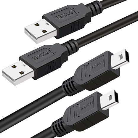 SCOVEE PS3 Controller Charger Cord, 2 Pack 10ft PS3 Charger Cable for Sony PlayStation 3 Controller DualShock 3 PS Slim PS Move Wireless Game Remote,Long Mini USB Cable Charging Data Wire