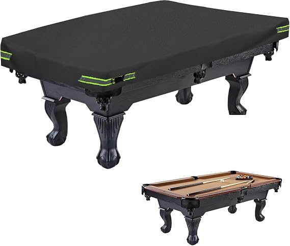 Billardtisch Abdeckung 600D Wasserdicht Staubdicht Winddicht Anti-UV Oxford Schutzhülle für Snookertisch Billardtisch Gartenmöbel Gartentisch