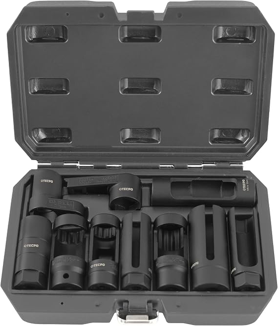 TECPO Lambda Sensor Socket Wrench Tool 10-Piece Lambda Sensor Sockets Wrench Nut
