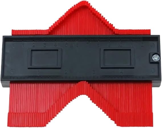Shape Gauge Duplicator Profile Duplication Gauge Contour Template Plastic Contour Copy Duplicator Measuring Tool Contour Gauge(5 Inch Red)