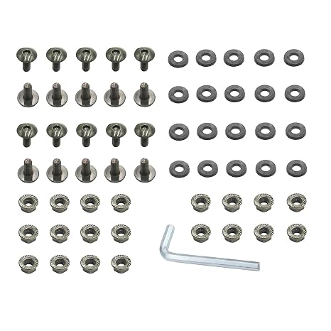 ATV Quad Plastic Body Fender Set of 20 -M6 Bolt, Washer, Nut Kit 6mm x 16 for 50cc 70cc 90cc 110cc 125cc 150cc 200cc 250cc 300cc