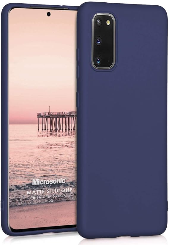 Microsonic Matte Silicone Samsung Galaxy S20 için Kılıf Lacivert [Galaxy S20 ile Uyumlu Kılıf - Lacivert]