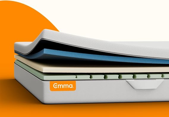 Emma One Foam Mattress 80 x 200 cm Medium Strength with 18 cm Ergonomic 7 Zones for Optimal Back Relief and Reduced Movement Transmission Designed for Back Sleepers