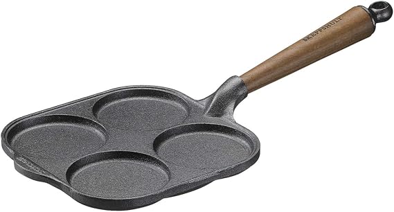 SKEPPSHULT Traditional Walnut Egg Frying Pan, Non-Stick, Cast Iron, 12-Inch