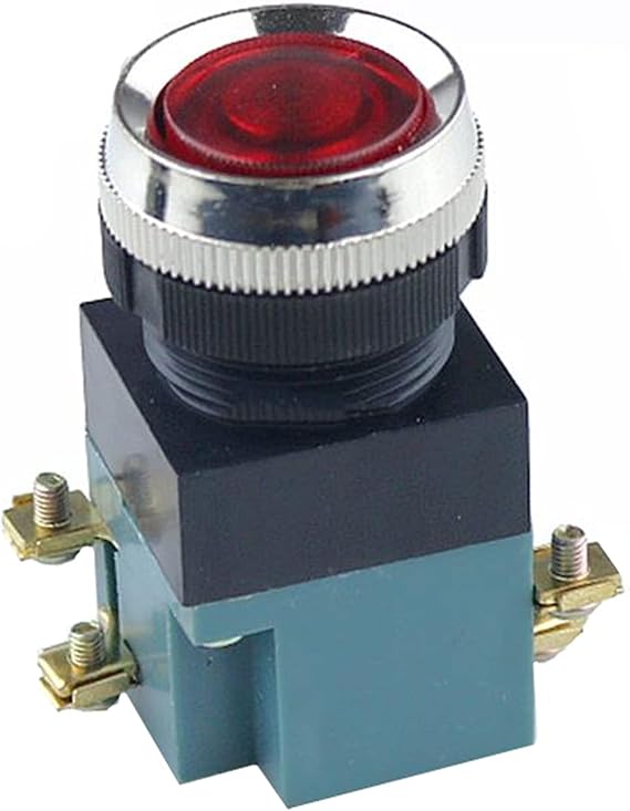 EZZON LA19-11 self Reset Button Switch Switch,Pneumatic Button Button Switch 25mm (Color : Red)