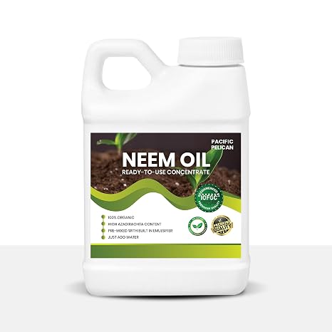 Ready-to-Use Neem Oil Concentrate, Unscented - 100% Organic, High Azadirachtin Content, Just Add Water (8 oz)
