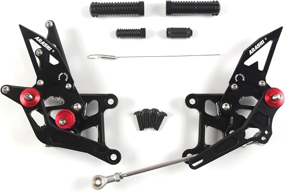 Arashi(Version 2.0) Adjustable Rearsets for Honda CBR250R 2011-2022 Motorcycle Accessories Foot Pegs Footrests Rear Set CBR 250 CBR250 R 250R Black 2012 2013 2014 2015 2016 2017 2018 2019 2020 2021