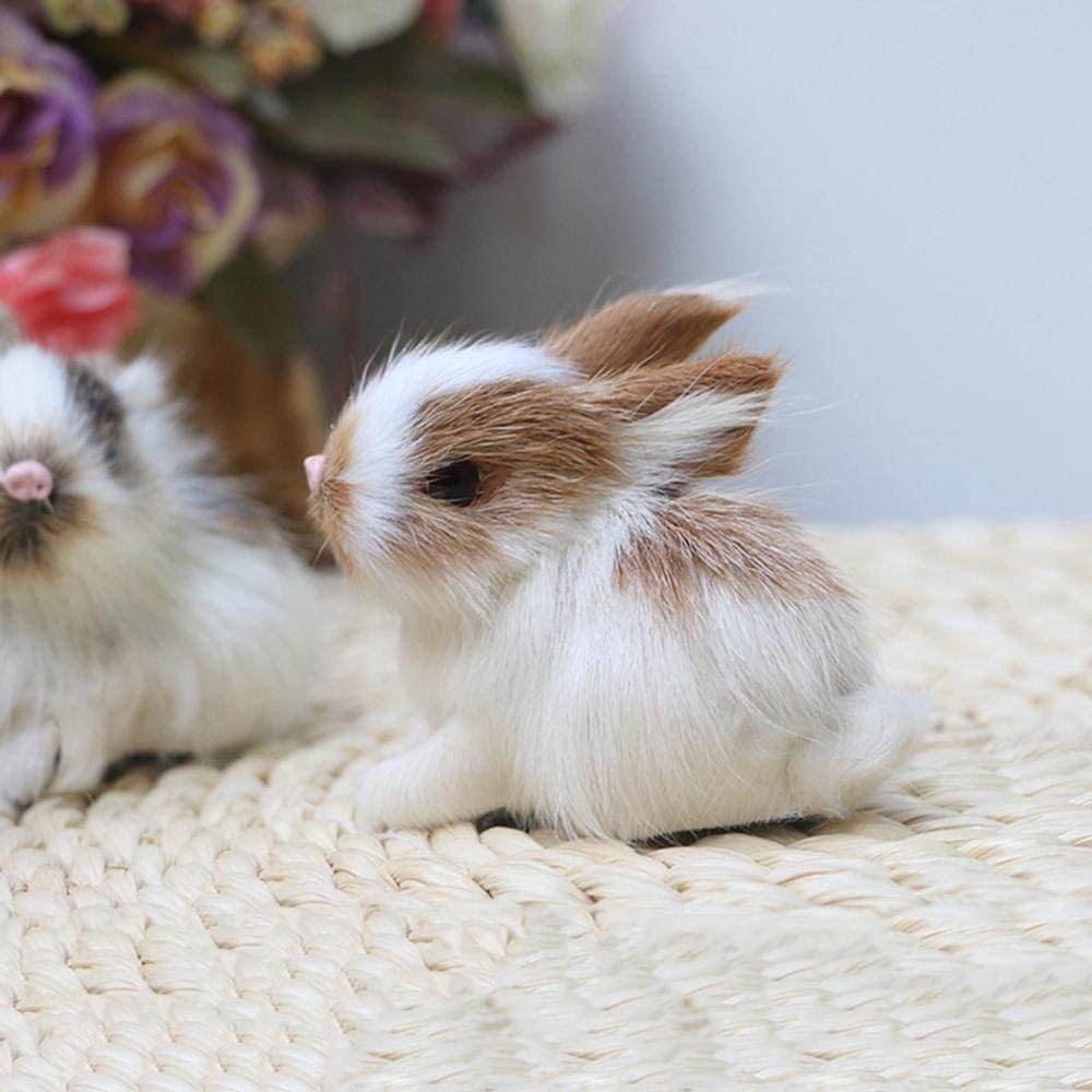 Mini Simulation Rabbits, Realistic Cute Rabbits Lifelike Bunny Realistic Rabbit Miniatures, White Home Party Decors Model Gift Miniatures Decorations