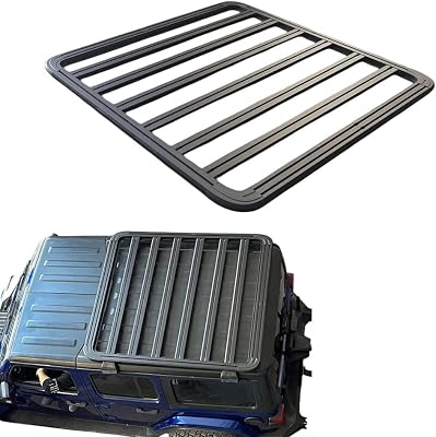 Roof Rack Cargo Basket Fit for 2018-2026 Jeep Wrangler JL & 2020-2026 Jeep Gladiator JT Hard Top Roof Carrier Rooftop Basket Aluminum Black