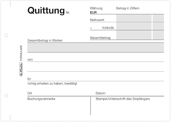Herlitz A6 Receipt Pad