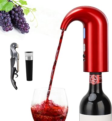 Electric Wine Aerator Dispenser Set Automatic Wine Decanter & Pourer with LED Display, 200ml Smart Pour Control, Rechargeable Wine Pump & Stopper, Perfect Christmas Gifts for Wine Lovers