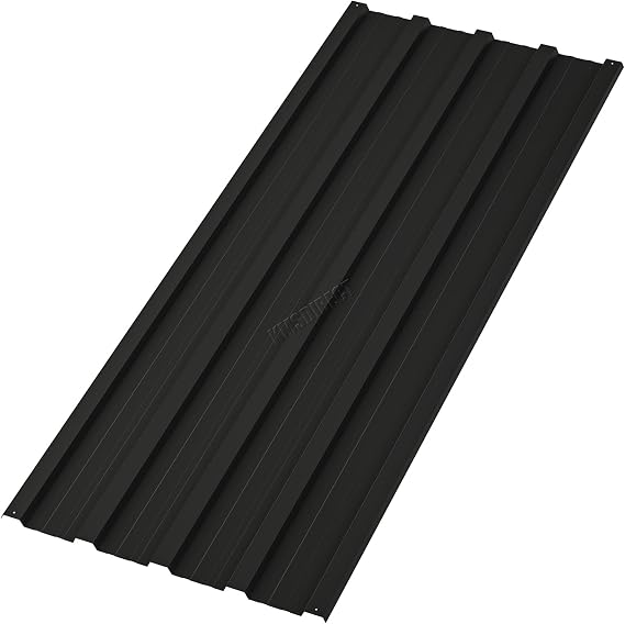 BIRCHTREE 16x Roof Sheets Corrugated Garage Shed Side Panels Metal Roofing Covers Carport Greenhouse1080X450MM RSS01 Black
