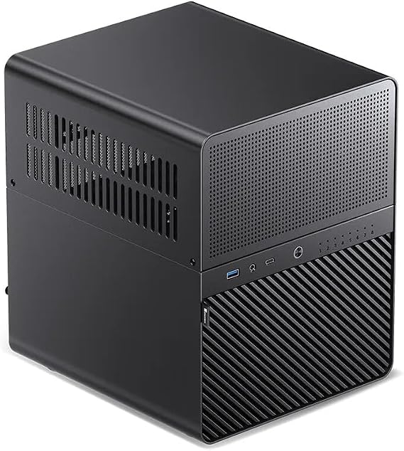 JONSBO N3 Mini-ITX NAS PC Chassis, ITX Computer Case, 8+1 Disk Bays NAS Mini Aluminum with Steel Plate Case, Built-in 2x10cm Fan