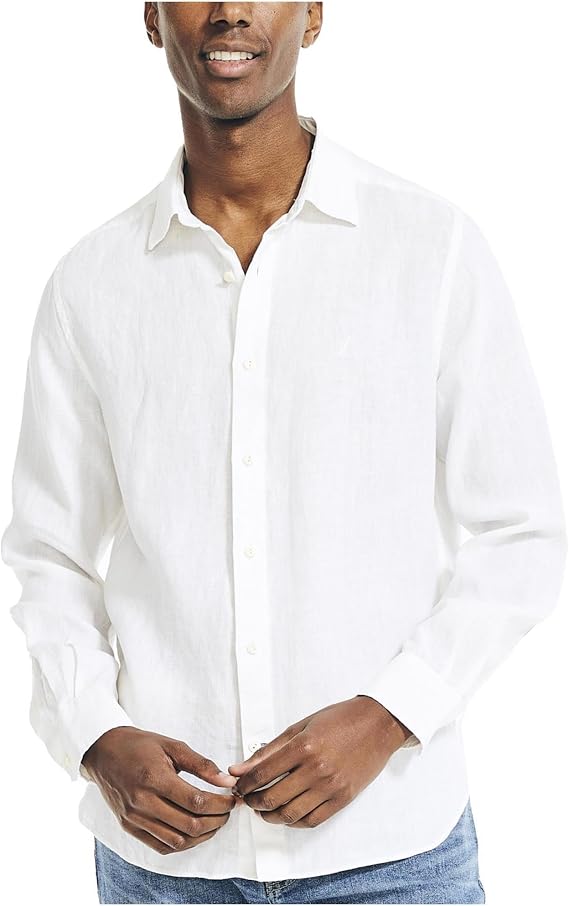 Nautica Men's Nautica Sustainably Crafted Classic Fit Linen Shirt
