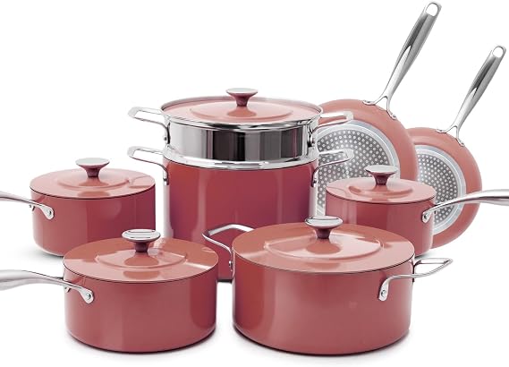 Nuwave Lux 13-Piece Premium Cookware Collection, Healthy G10 Duralon Blue
