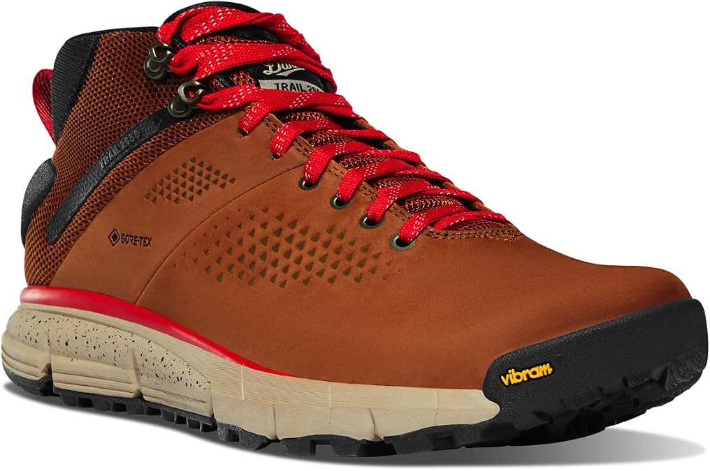 Danner Trail 2650 Gore-Tex Mid 4" Waterproof Hiking Shoes for Men - Suede and Textile Upper with Comfort Footbed, EXO Heel System & Traction Outsole | Suede and Textile Upper with Comfort Footbed, EXO Heel System & Traction Outsole, Removable Ortholite Footbed