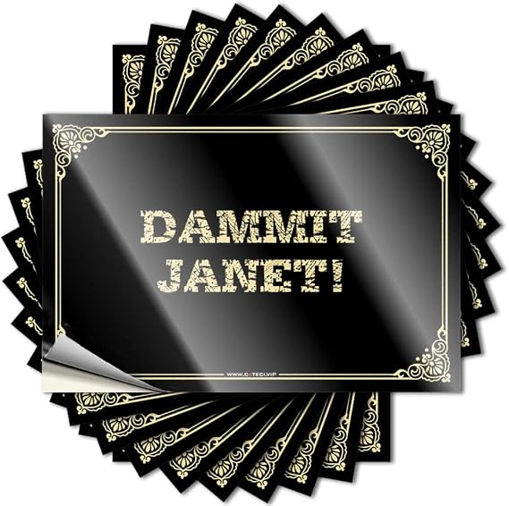 Prank Stickers Dammit Janet! Stickers Funny Car Decals Inappropriate Stickers (Color : Colour, Size : 8X12CM)