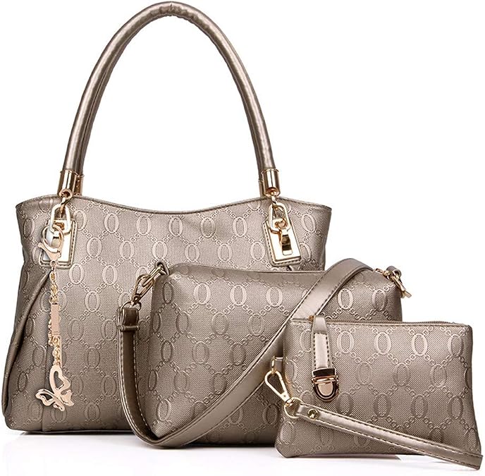 Women Handbag Purses Set Pattern Shoulder Bag Crossbody Wallet PU Leather Tote Bag 3PCS Set