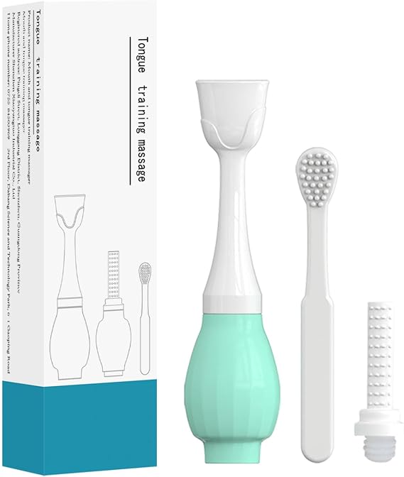 Oral Motor Stimulation kit with 3 Soft Textured Interchangeable Heads, Sensory Needs, Support Speech, Gentle Vibrations