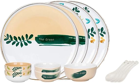 Dinner Plate Stylish Dinner Set for Luxury Restaurant and Home Ceramic Tableware Set 12 Pieces 4 People Service Kitchen Tableware Set