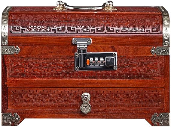 Jewelry Box Mahogany Jewelry Box Antique Lock Dressing Box Mahogany Storage Box Treasure Chest Jewelry Box Organizer