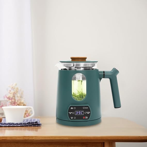0.8L/27oz Electric Tea Kettle with Tea Infuser For Loose Leaf Tea 360 Shaped Glass Hot Tea Maker With Temperature Control& Anti-dry burn protection Hot Water Boiler for Coffee&Tea Automatic Shut Off