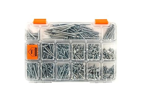 Netzerkoz 555 Piece Screw 12 Types Chipboard Screw Set - Organizer Screw Set