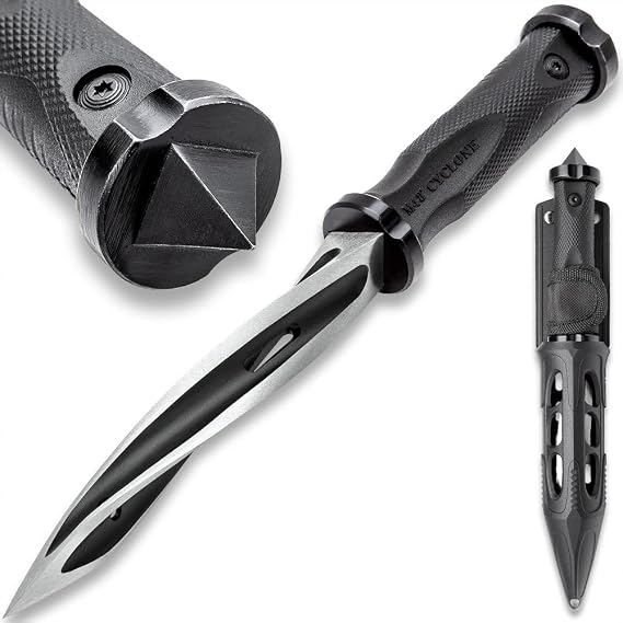 M48 Cyclone Boot Knife | 5 3/4 Stainless Steel Blade | 10 1/2" Overall | Vortec Sheath Included (Black)