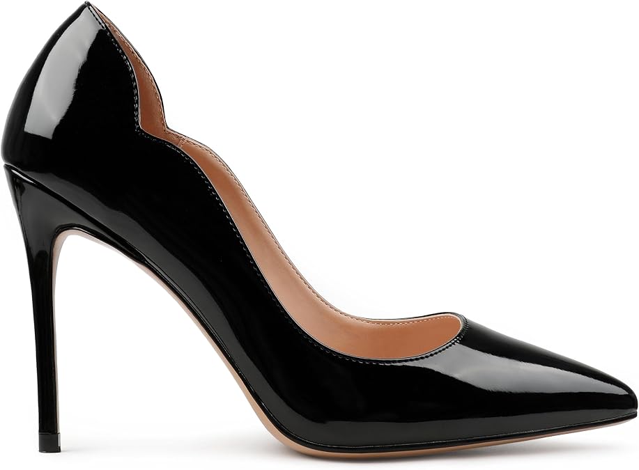 COLETER Women's 4 Inch Pumps Pointed Toe Dress Shoes Slip On Stiletto Pumps