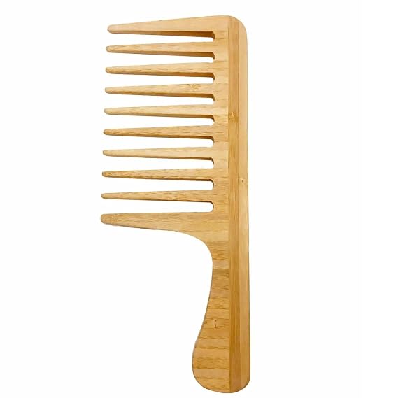 Large wide tooth comb, big bamboo comb for curly, long and thick hair | Extra big comb(Width: 3.98 inches / 10.1cm)