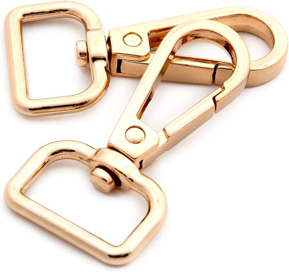 Metal Snap Hooks, 10 PCS Push Gate Swivel Lobster Claw Clasp Purse Hardware (Gold,3/4")