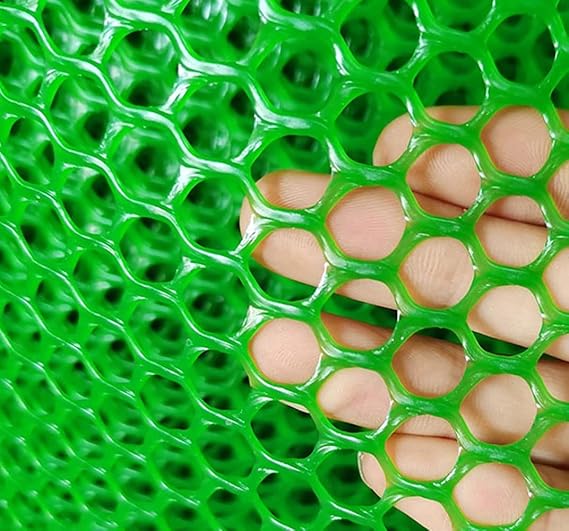 Chicken Wire Mesh Roll, Plastic Mesh Fencing Poultry Breeding Netting Garden Balcony Protection Safety Net (Color : Green Mesh 1.2cm, Size : 1x6m)